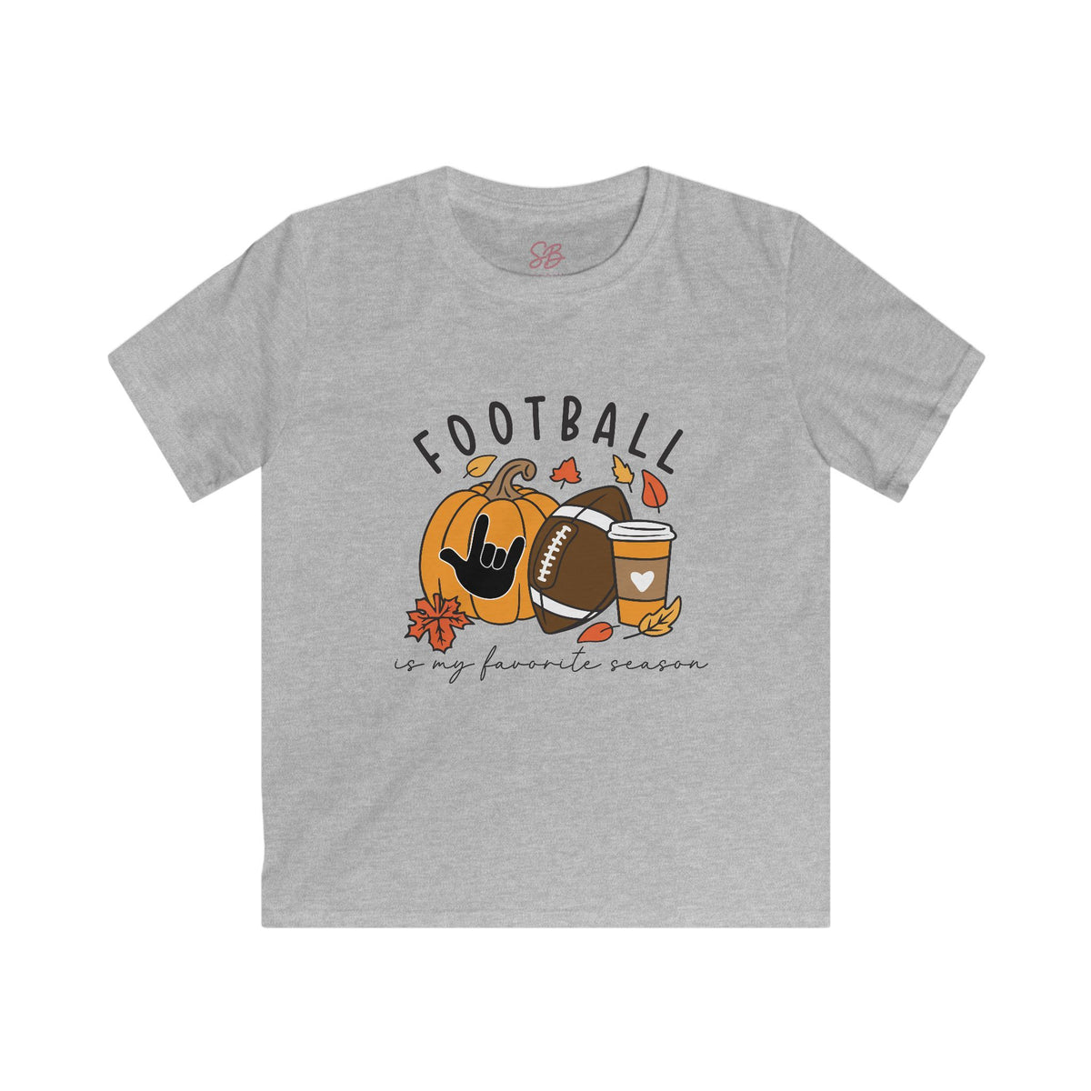 Football is My Favorite Season with I love you American Sign Language, ASL - Kid T-Shirt