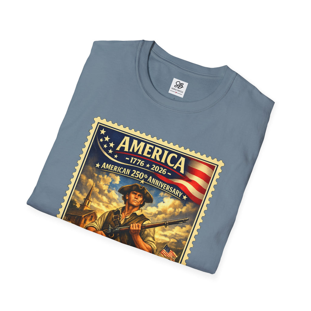 Patriotic Minute Man Vintage Stamp T-Shirt
