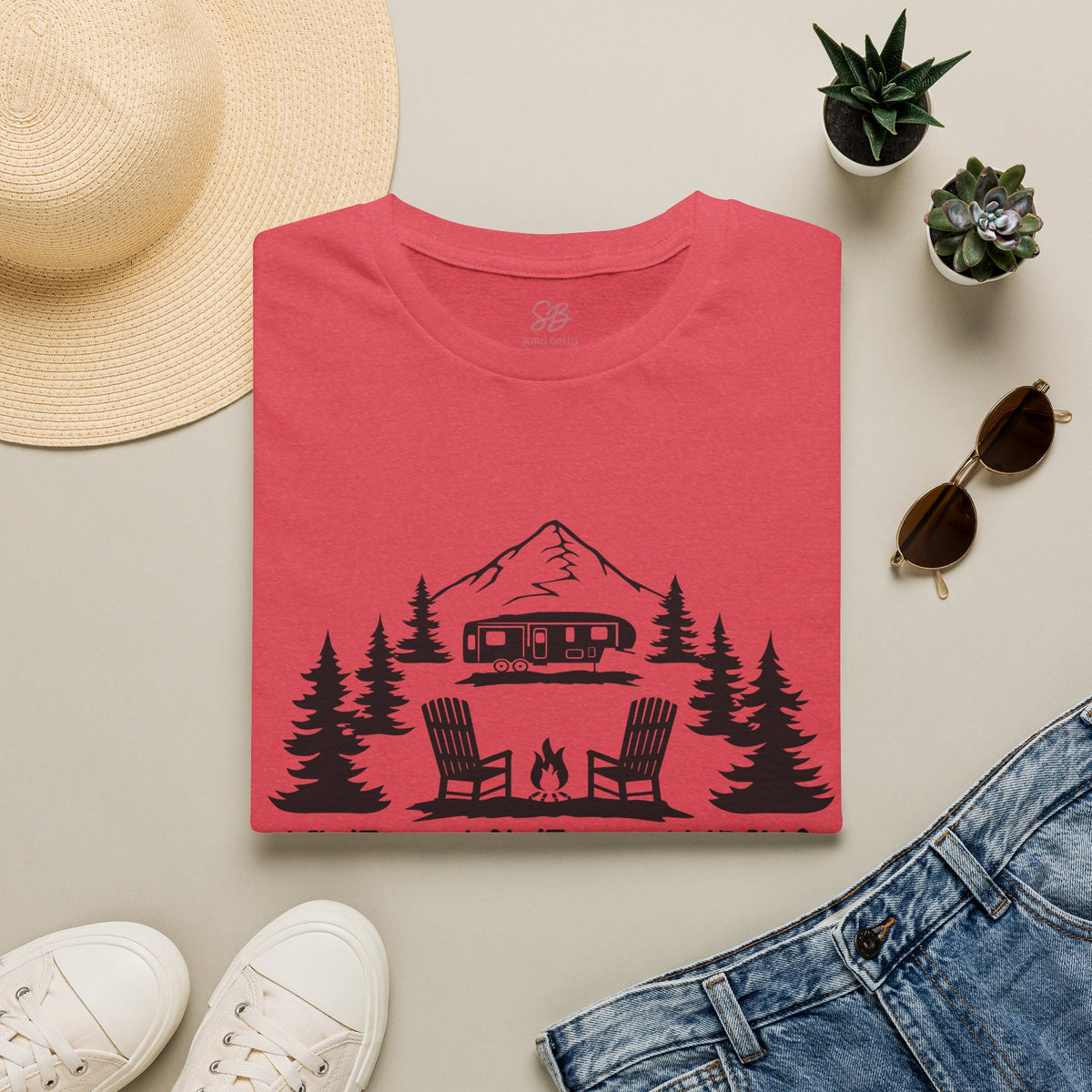 Live Love Camping in ASL (black ink) - T-Shirt
