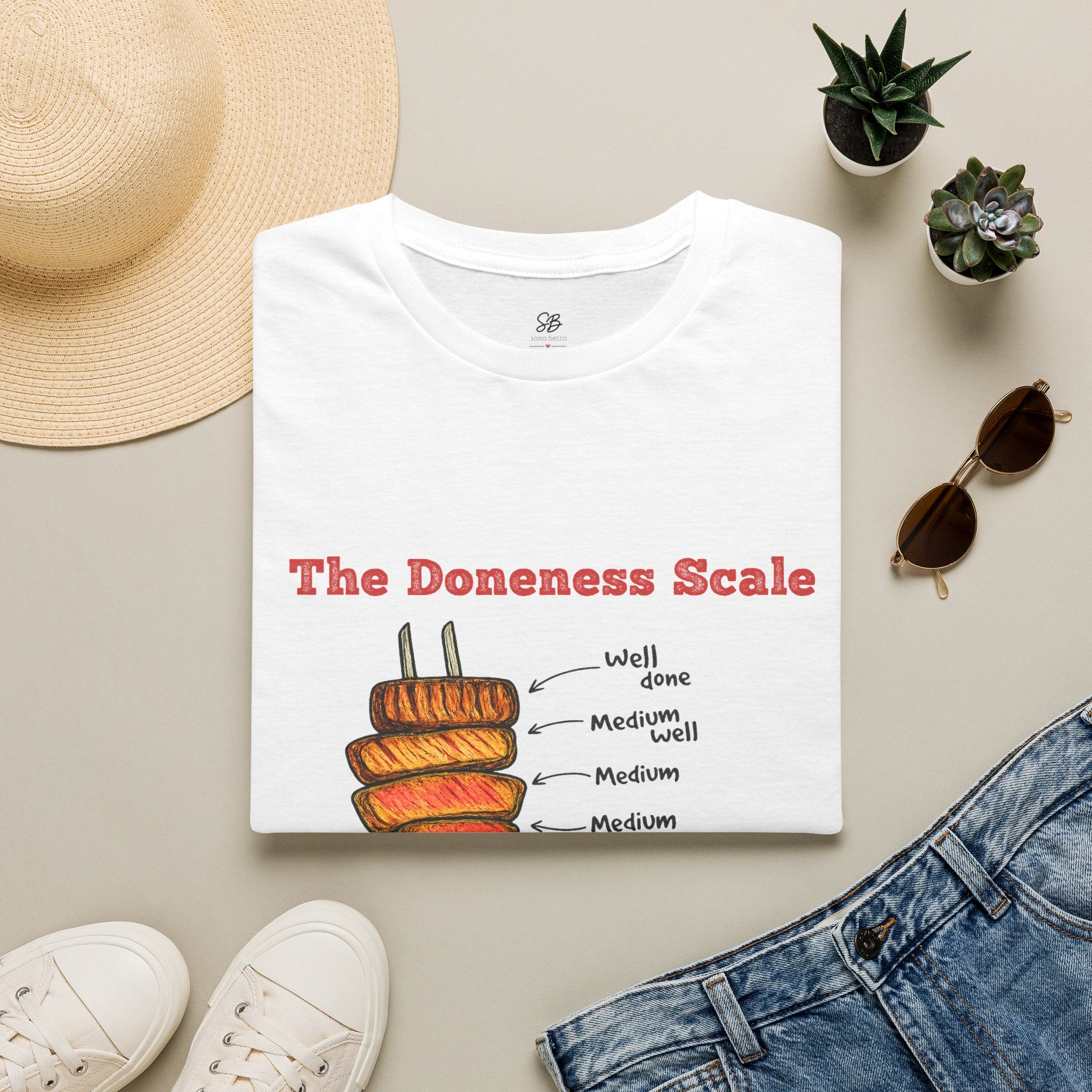 The Doneness Scale Dad Shirt — Funny BBQ Grill Steak Temperature Gift