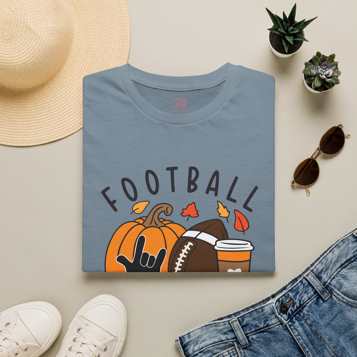 Football Is My Favorite Season  with I love you American Sign Language, ASL- T-Shirt