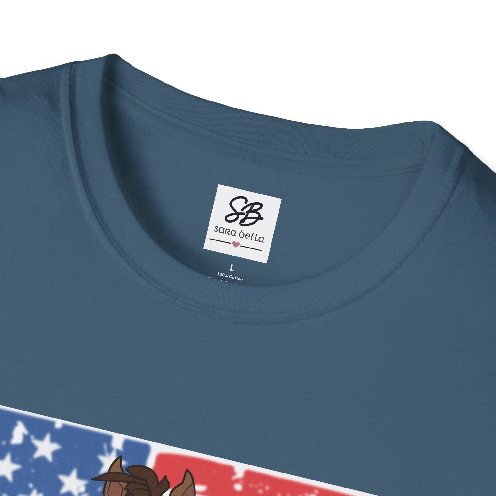 Galloping Horse with American Flag Graphic Shirt