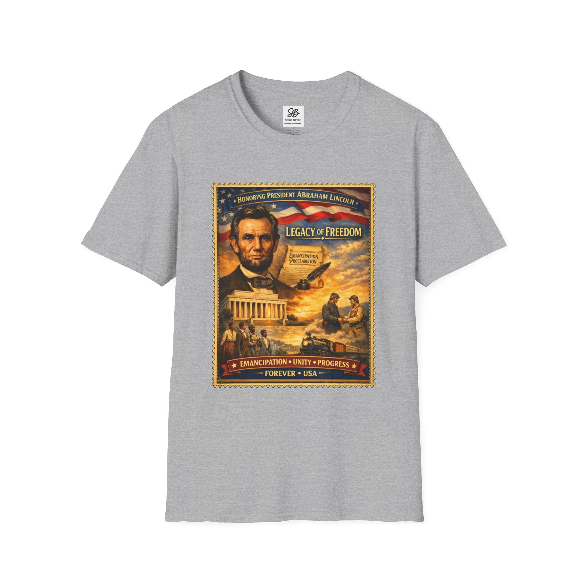 Abraham Lincoln 'Legacy of Freedom'  Vintage Stamp T‑Shirt