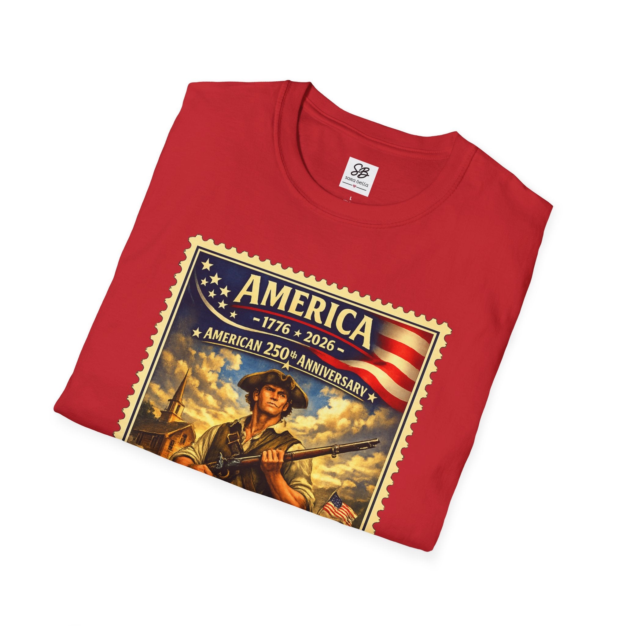 Patriotic Minute Man Vintage Stamp T-Shirt