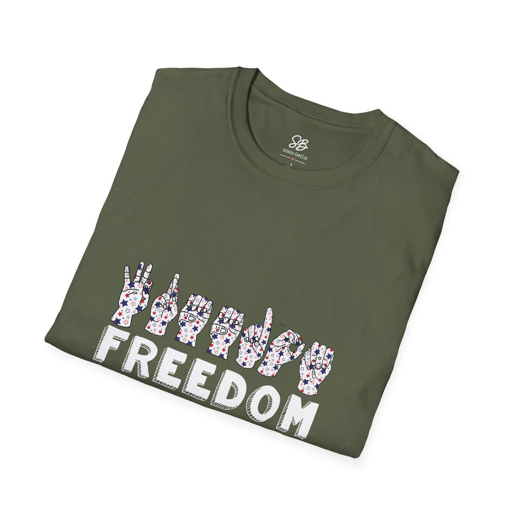 "Freedom" finger-spelled American Sign Language Graphic T-Shirt