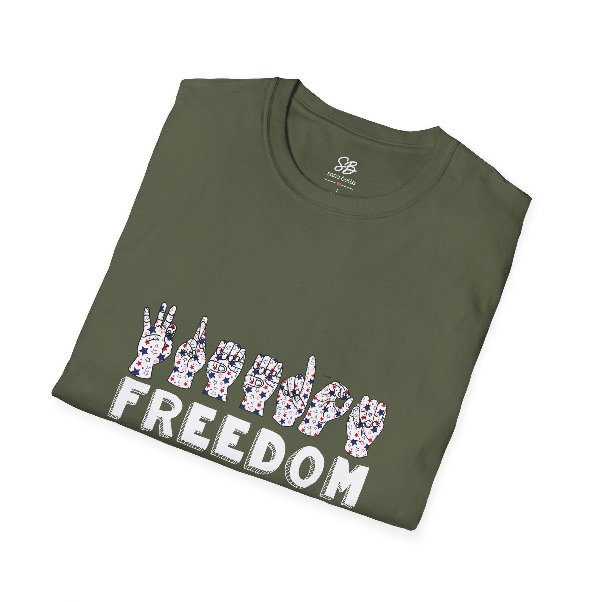 "Freedom" finger-spelled American Sign Language Graphic T-Shirt