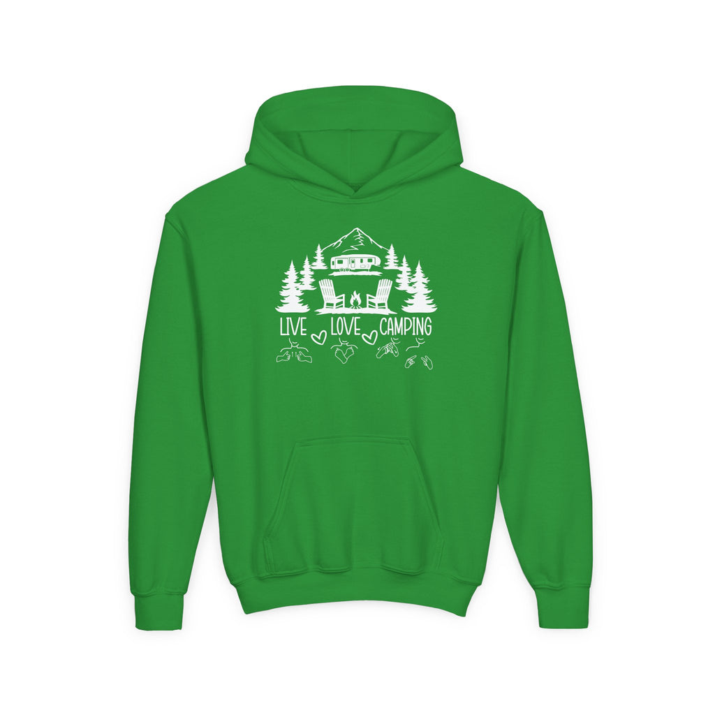 Live Love Camping in ASL (white ink) - Kid Hoodie