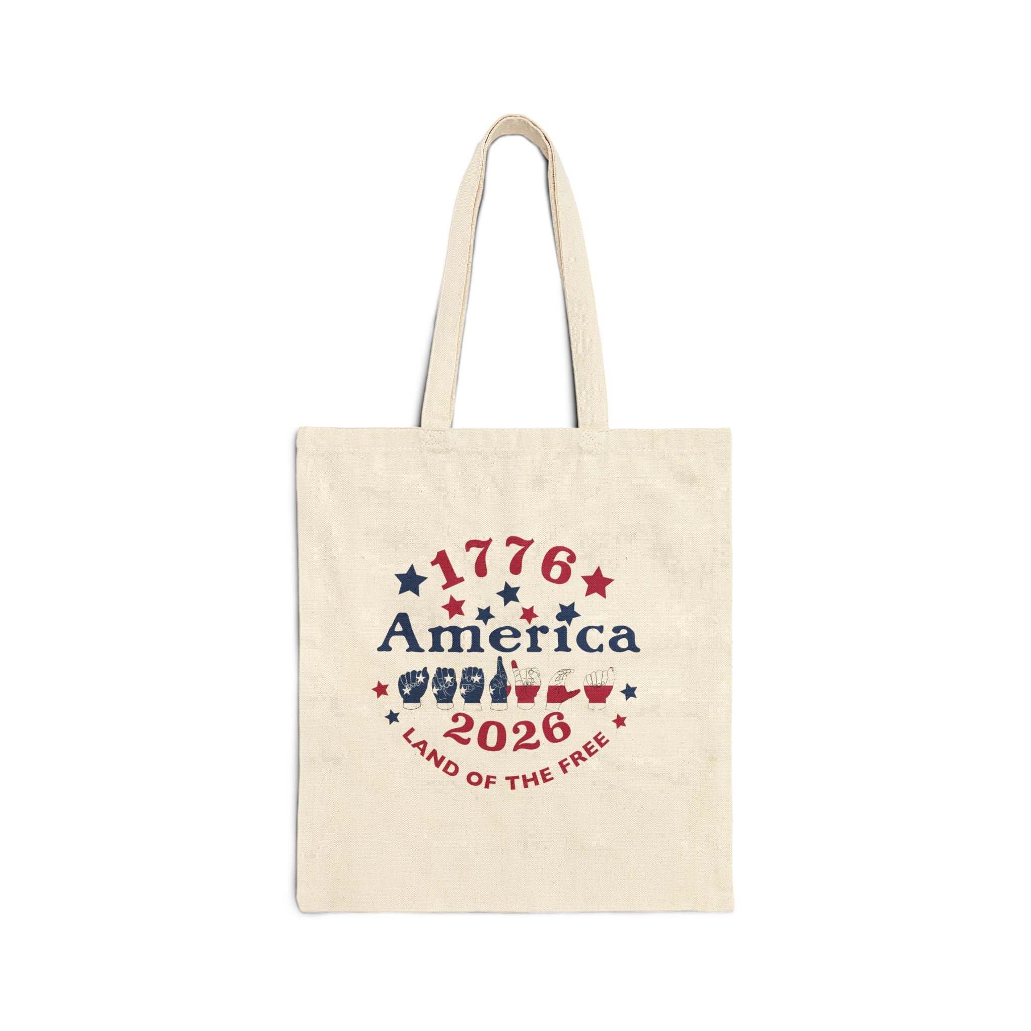 America fingers-spelled ASL (America Sign Language)  Canvas Tote