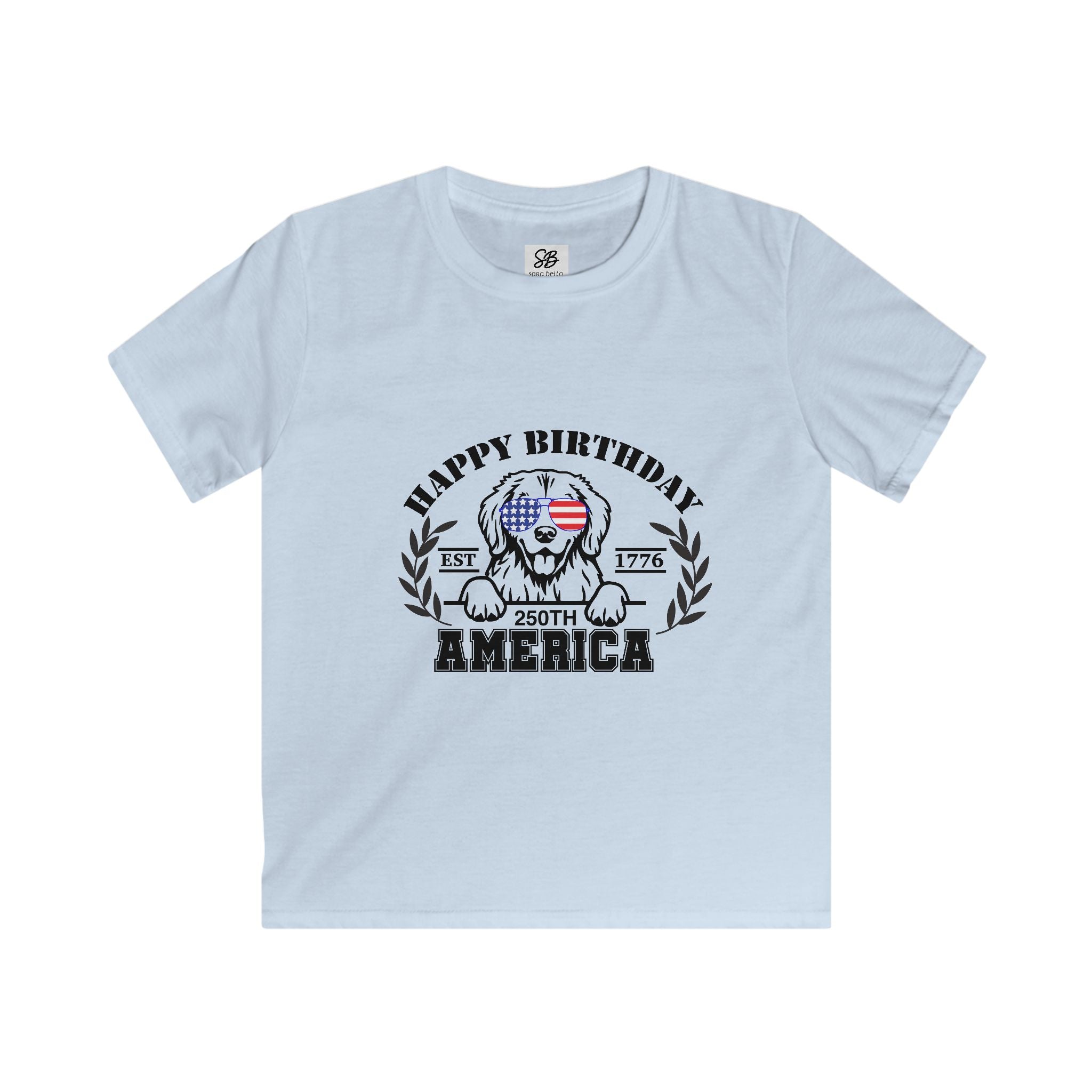 Kid Shirt  - Happy Birthday 250th America with a dog shirt