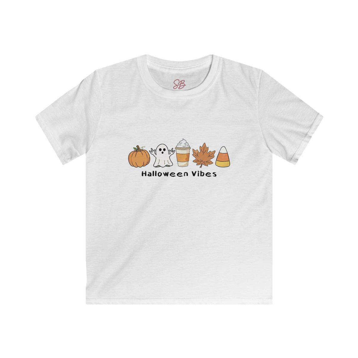 Halloween Vibes with Ghost saying "I Love You" in ASL - Kid T-hirt