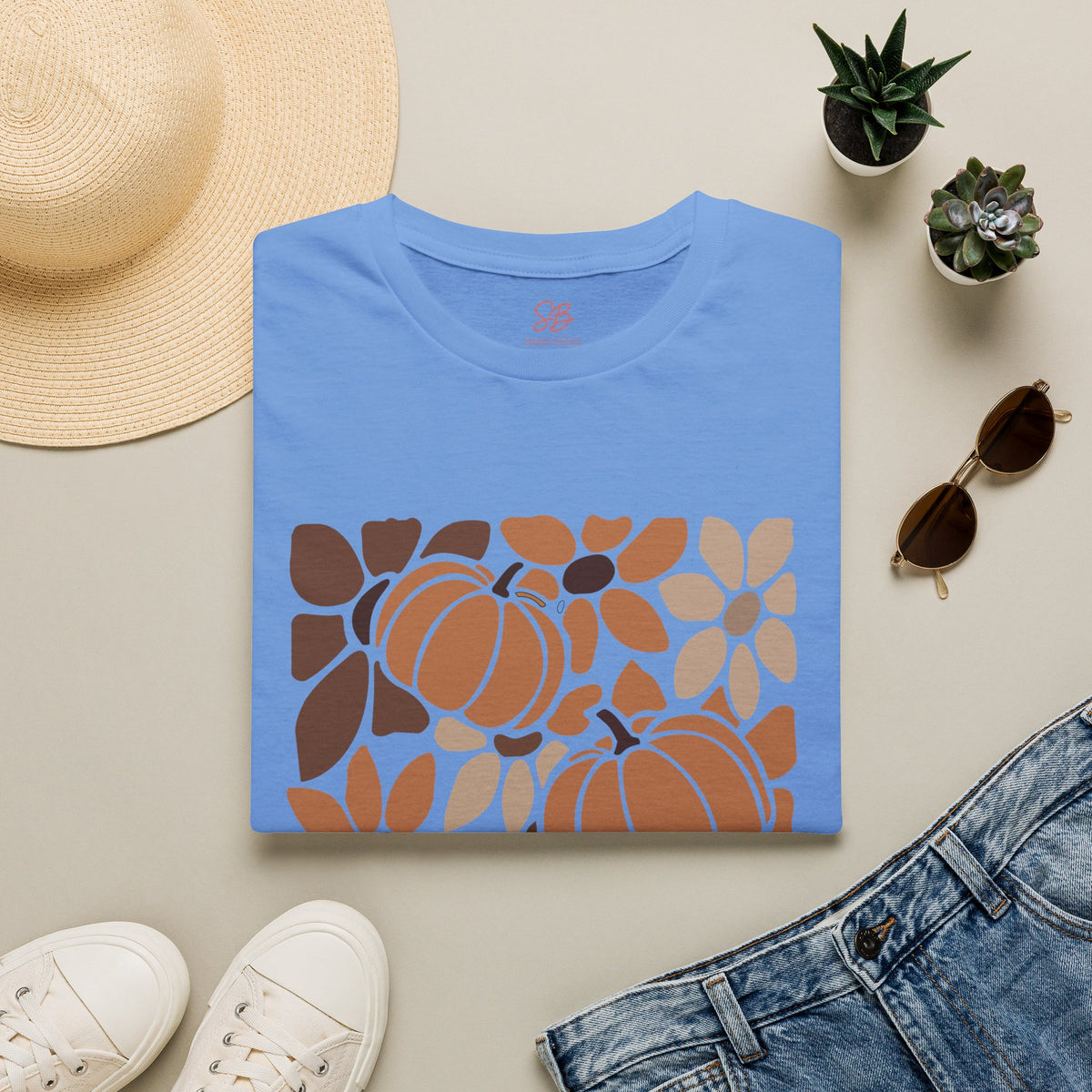 Fall Leaves & Pumpkins Hobo - T-Shirt