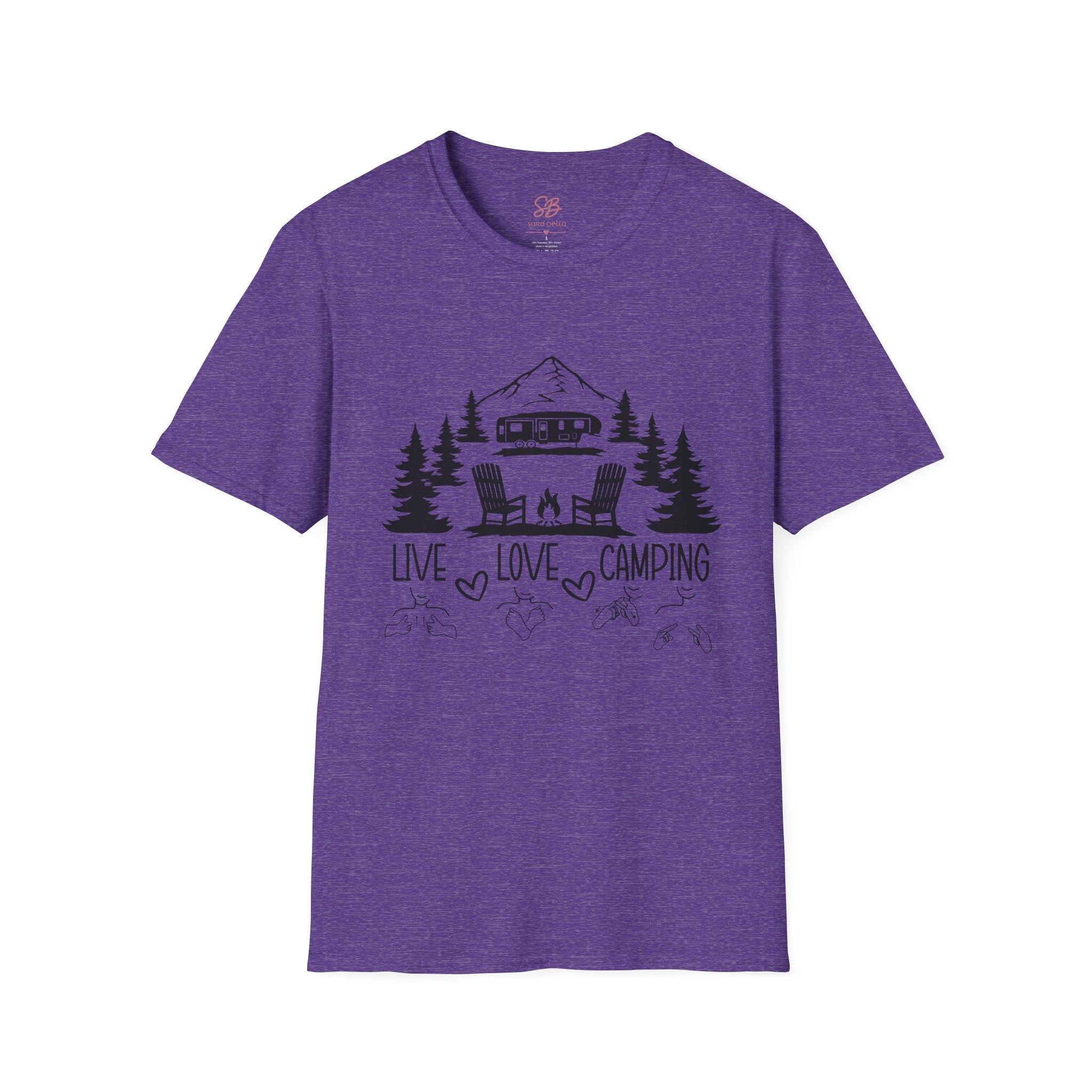 Live Love Camping in ASL (black ink) - T-Shirt