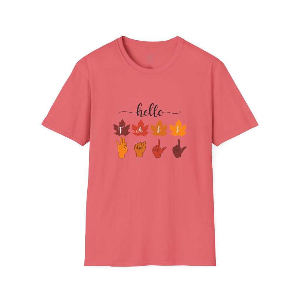 Hello Fall Fingerspelling American Sign Language, ASL -  T-Shirt