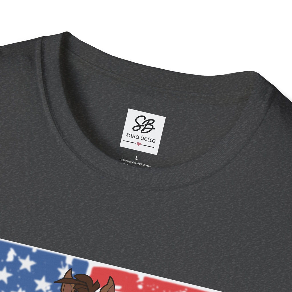 Galloping Horse with American Flag Graphic Shirt