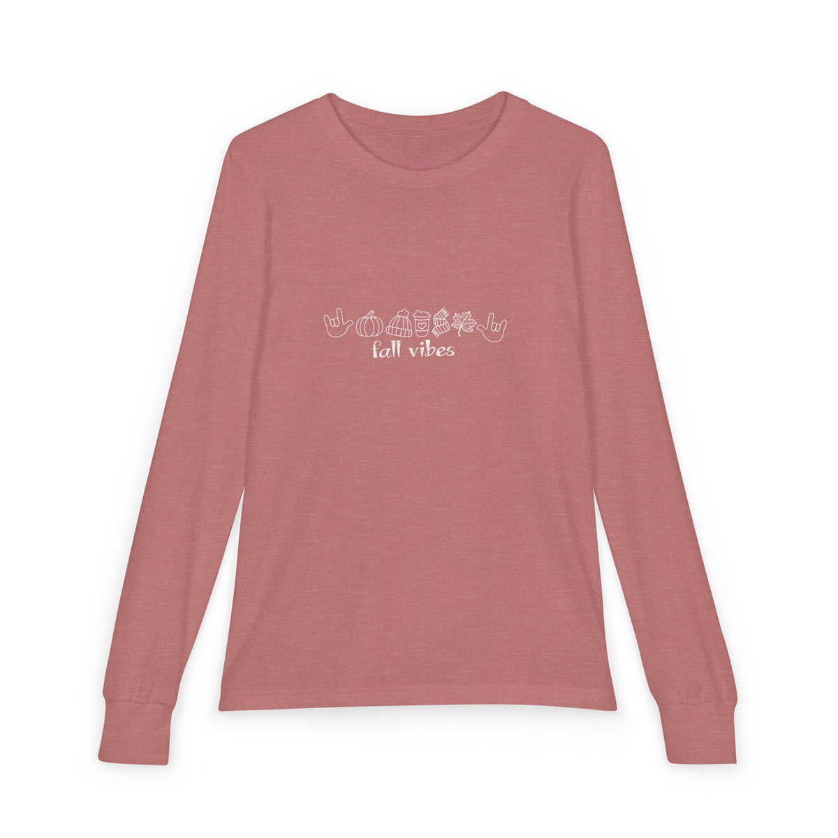 Fall Vibes with I Love You American Sign Language, ASL - Kids Long Sleeve Shirt