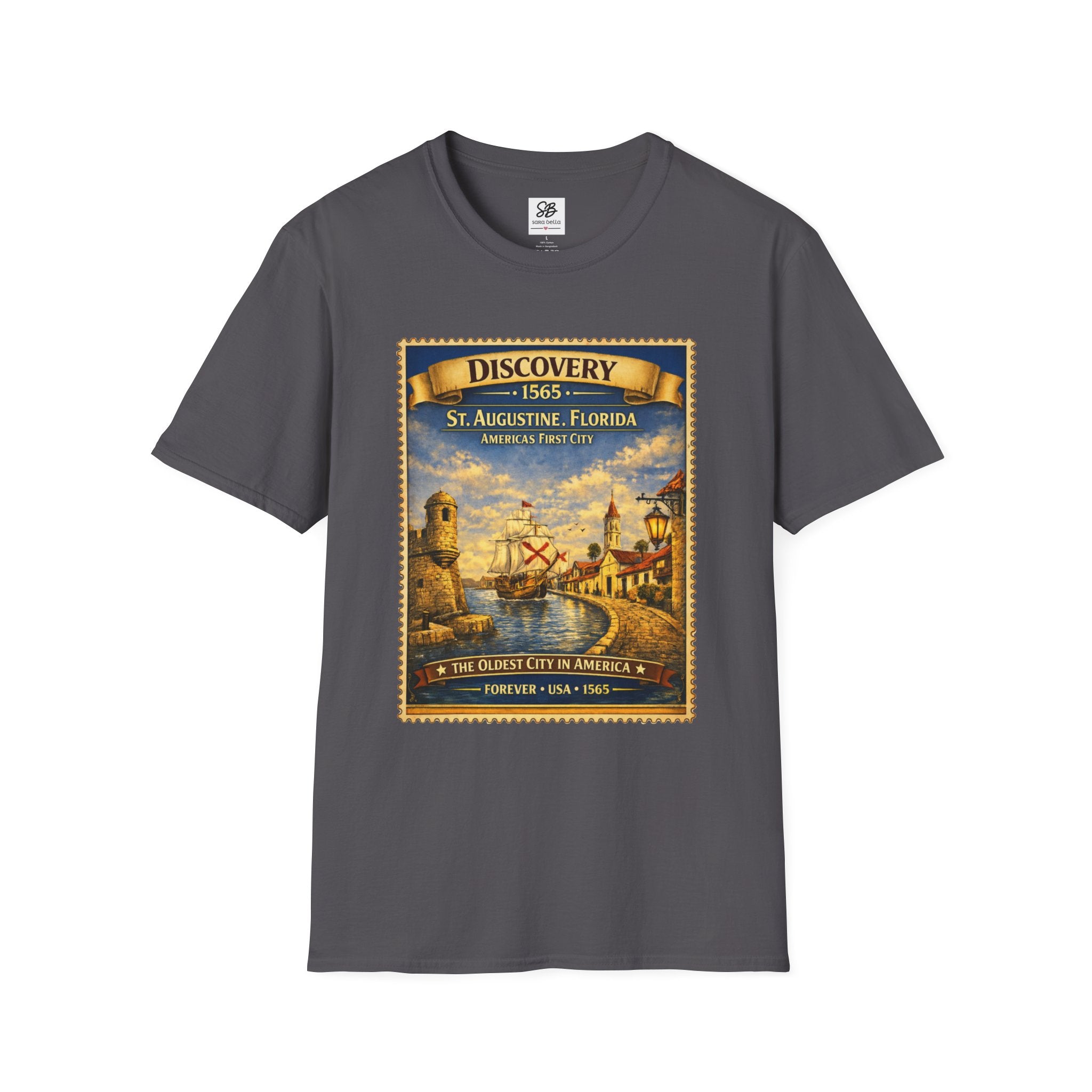 St. Augustine Discovery The Oldest City in America  1565 Vintage Stamp T-Shirt