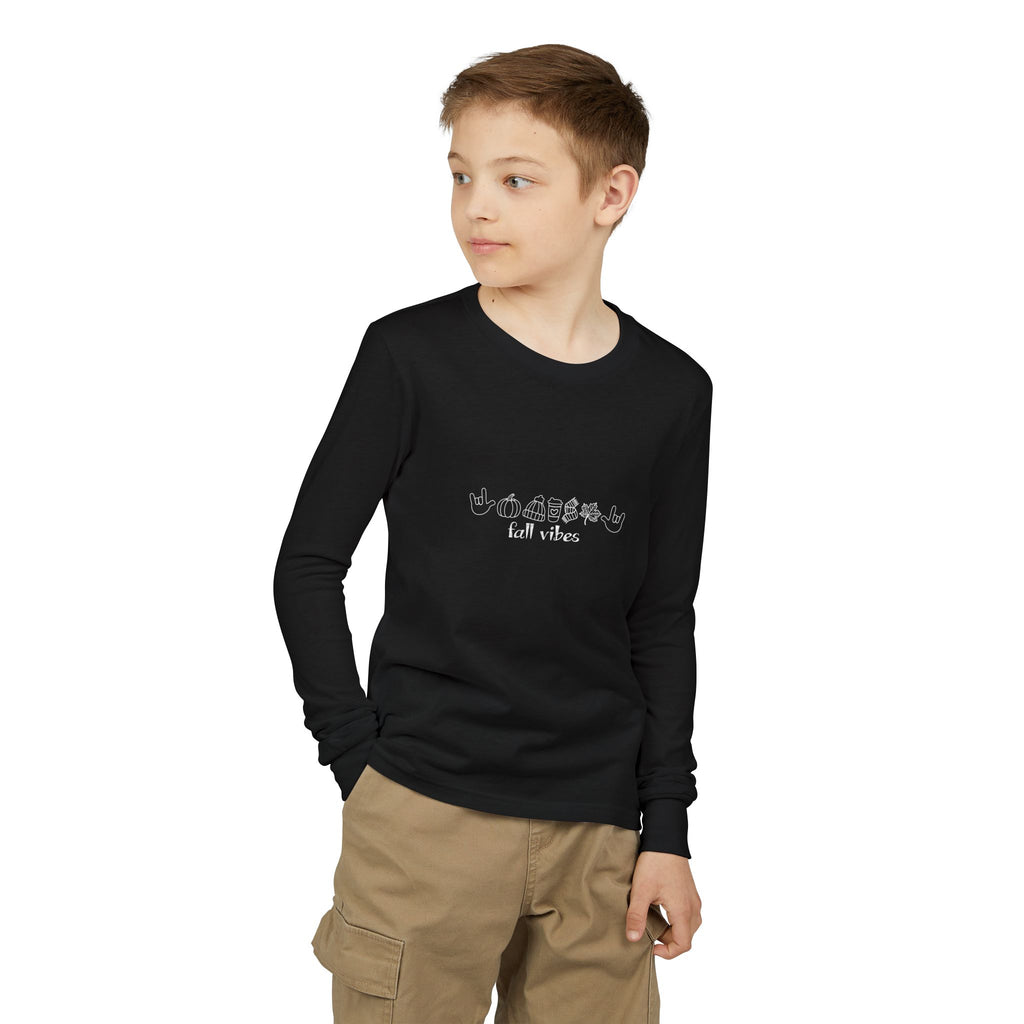 Fall Vibes with I Love You American Sign Language, ASL - Kids Long Sleeve Shirt