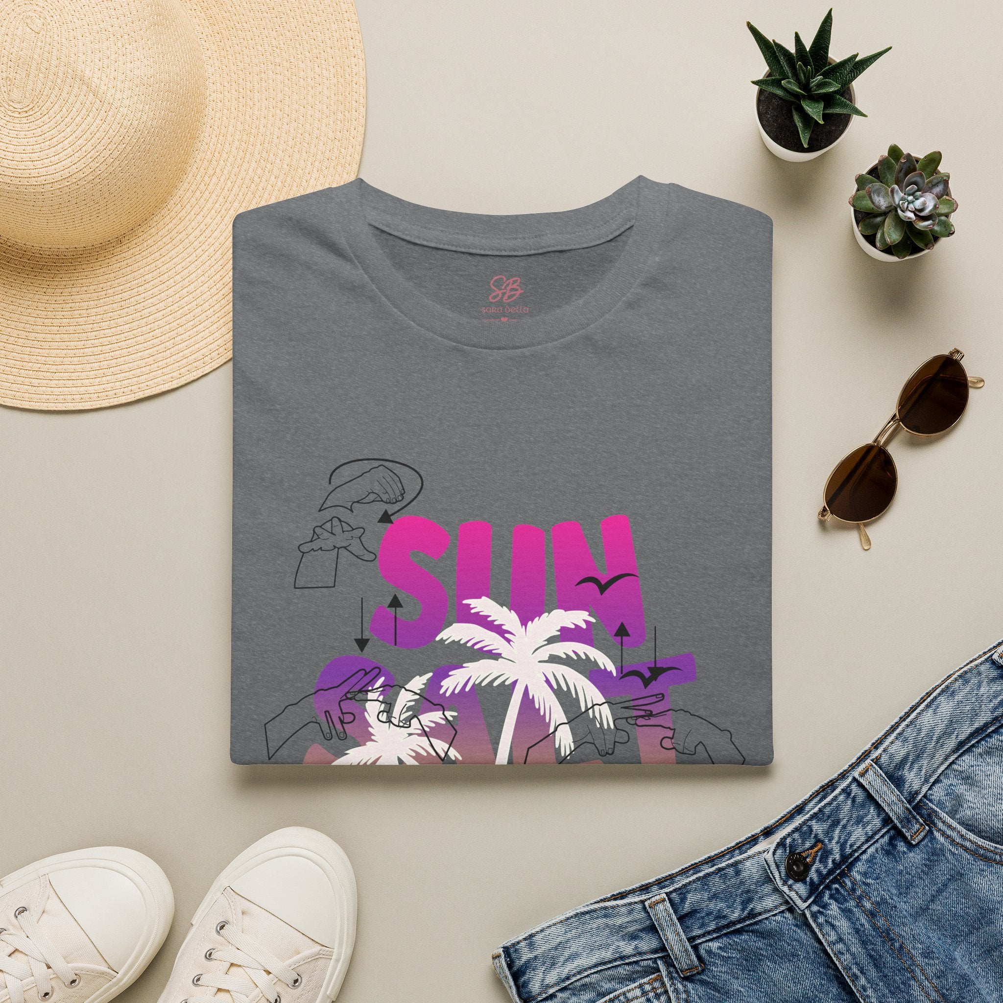 Sun, Salt & Sand in  American Sign Language - T-Shirt