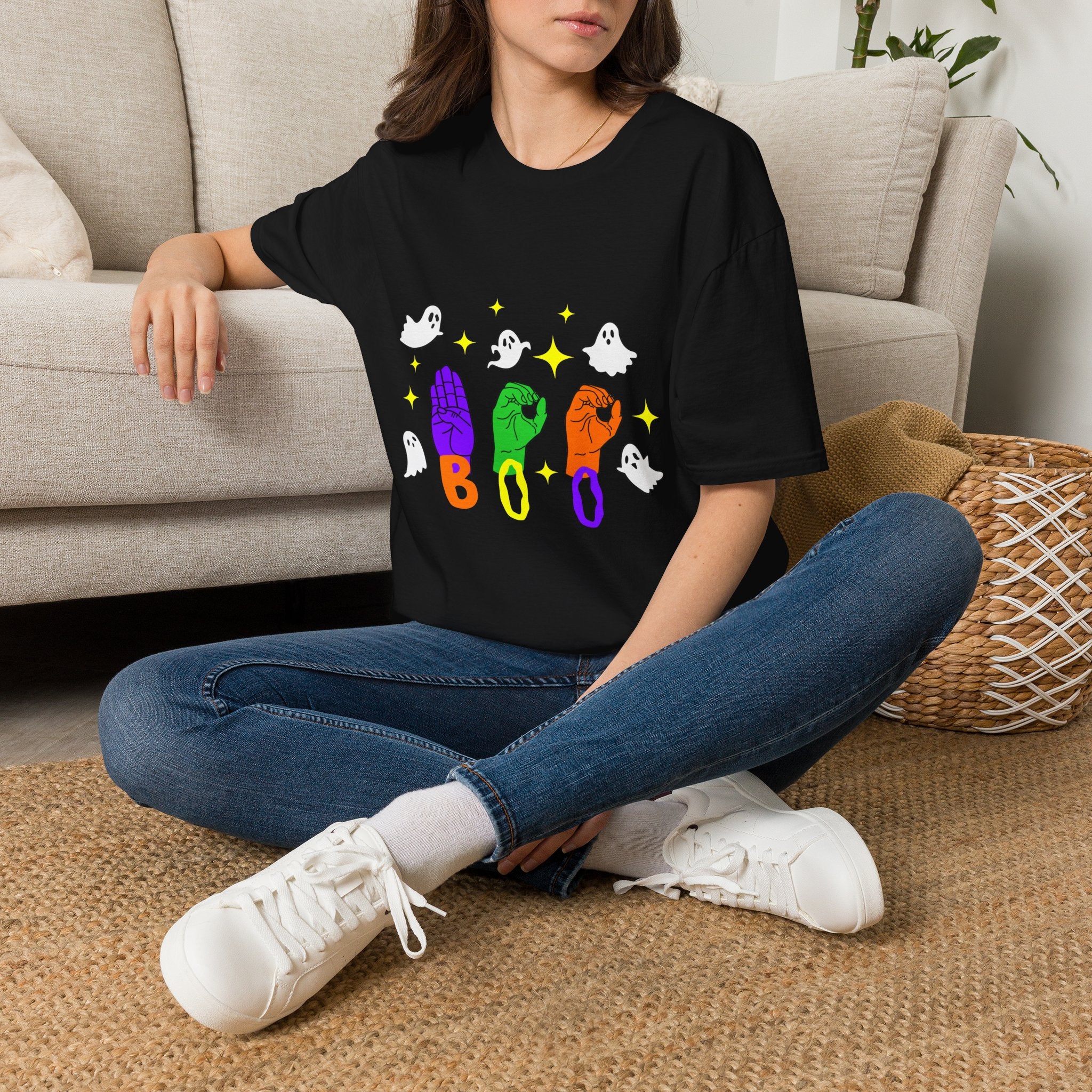Ghosts "BOO" in ASL - T-Shirt