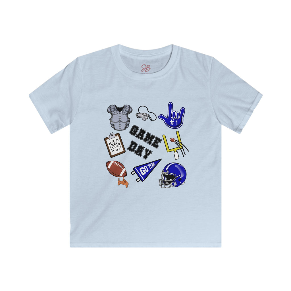 Kids Game Day Football with I Love You ASL, American Sign Language - Kid T-Shirt