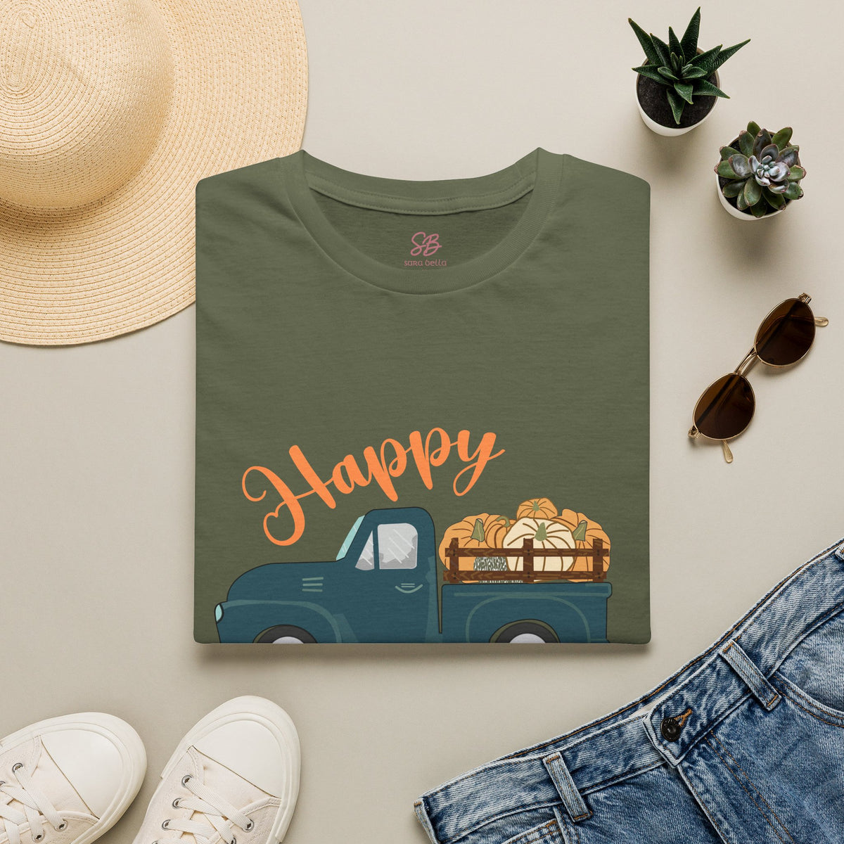 Happy Fall Vintage Truck  - T-Shirt