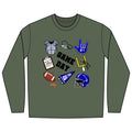 Game Day Football with I Love You ASL, American Sign Language -  Long Sleeve Shirt