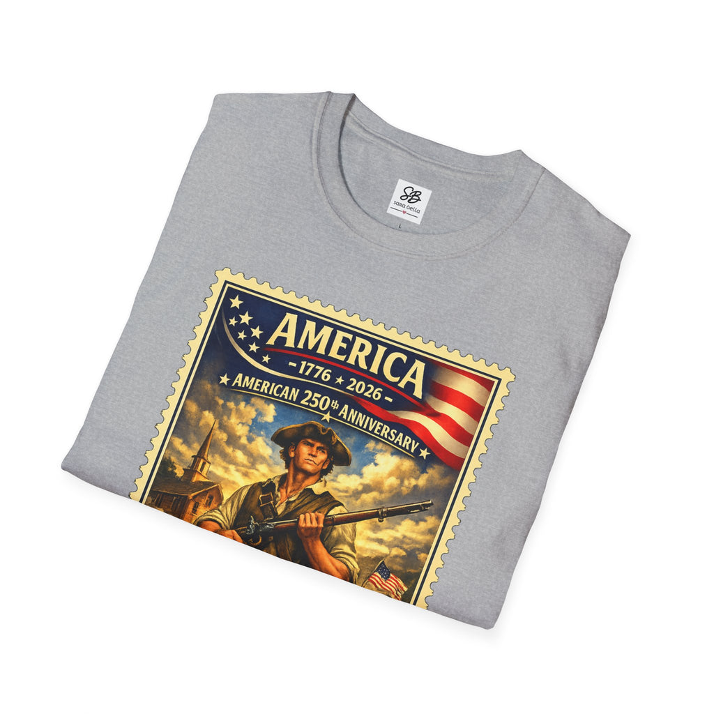 Patriotic Minute Man Vintage Stamp T-Shirt