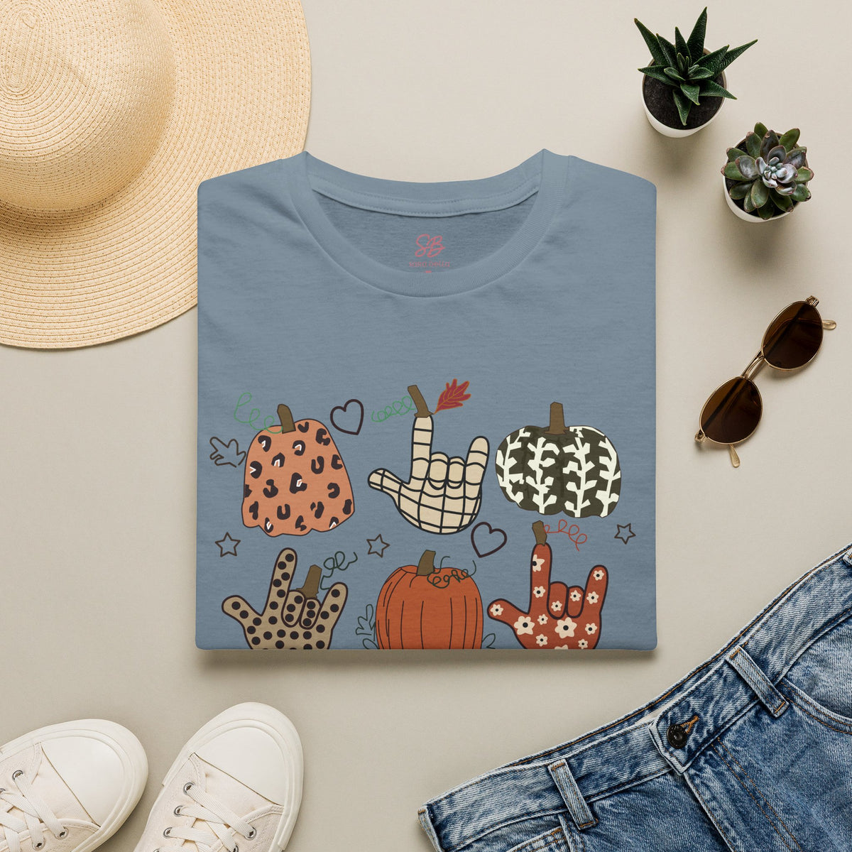 ASL Pumpkins Tic-Tac-Toe - T-Shirt