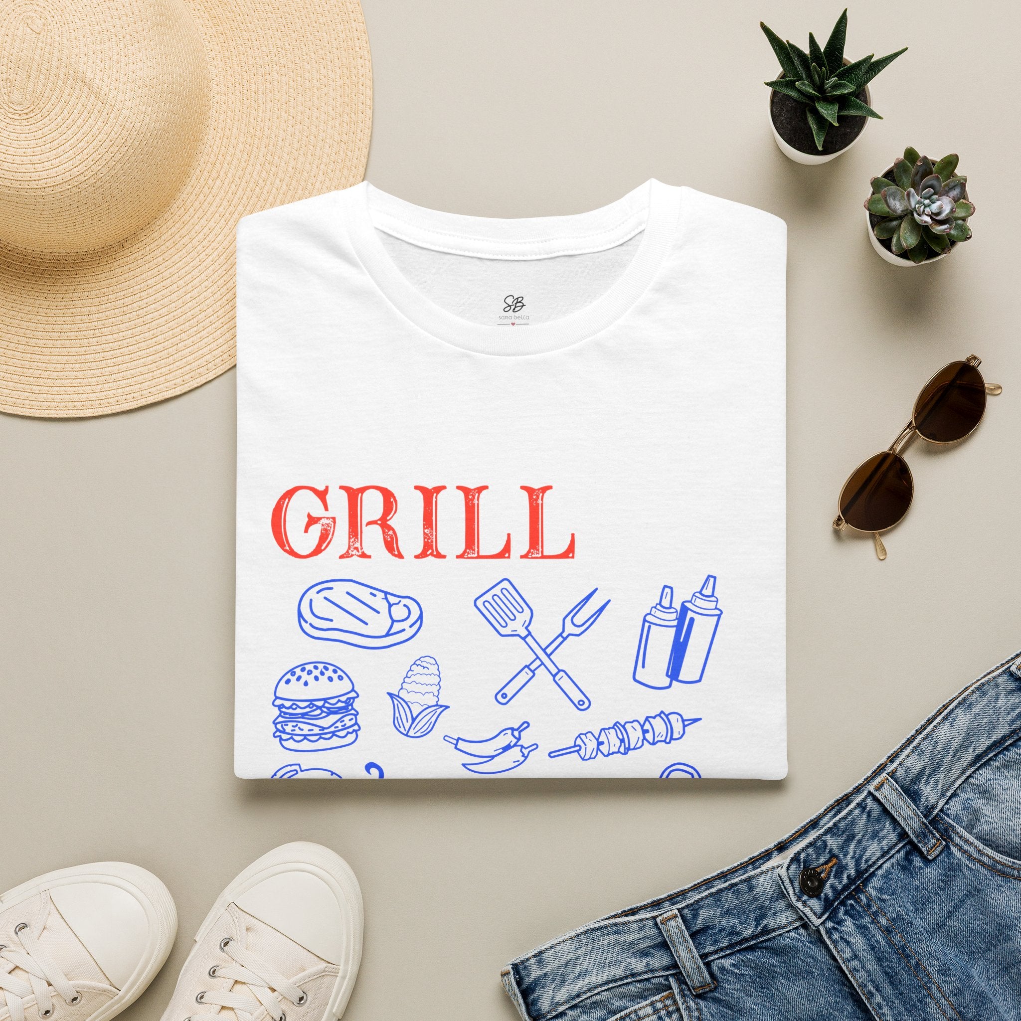 Grill Dad Club T-Shirt — Barbecue Tools & Grill Icons Tee