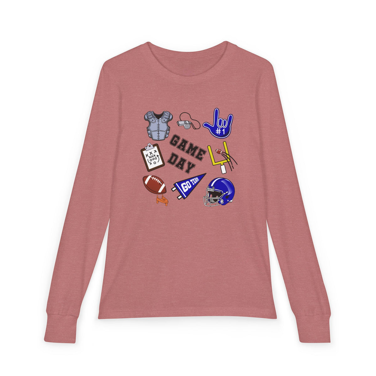 Game Day Football with I Love You ASL American Sing Language - Kid Long Sleeve Shirt