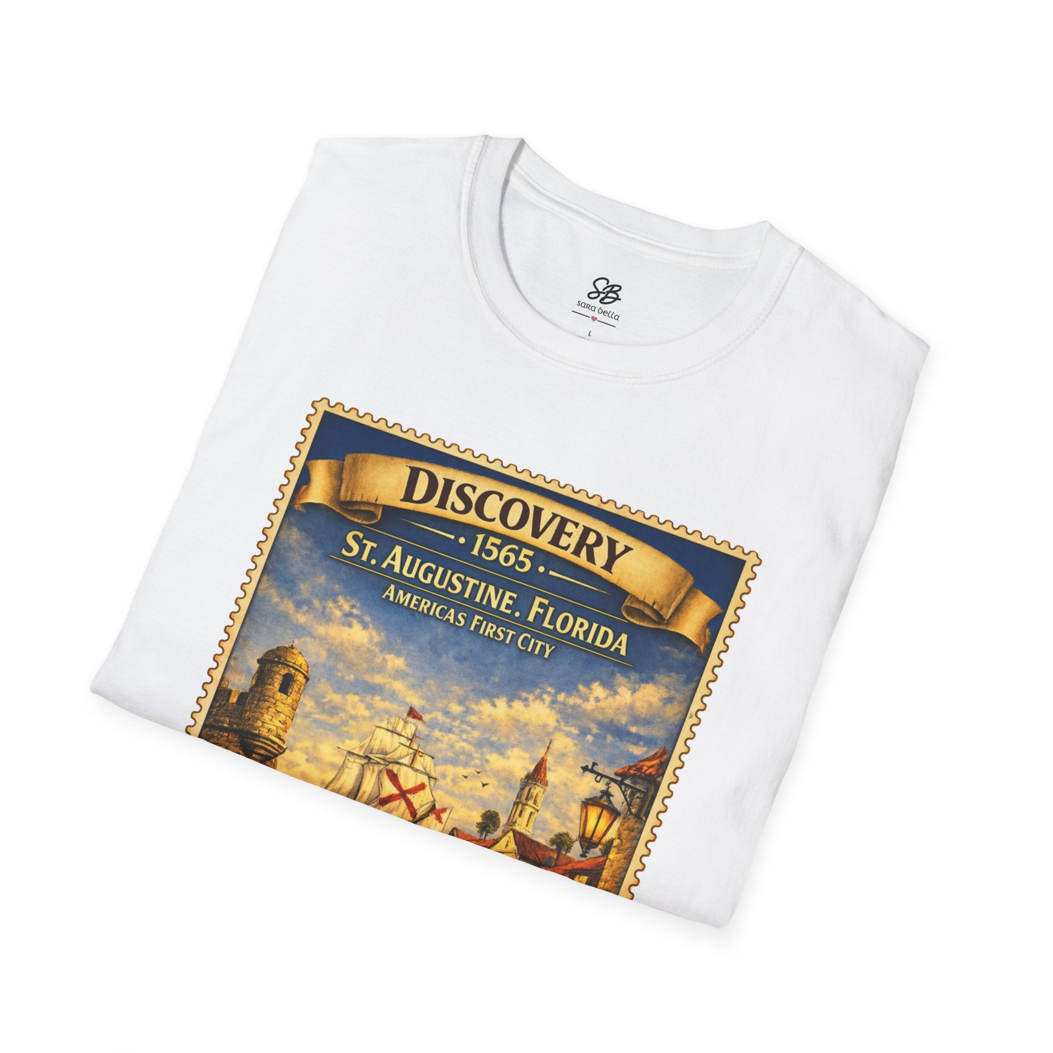St. Augustine Discovery The Oldest City in America  1565 Vintage Stamp T-Shirt