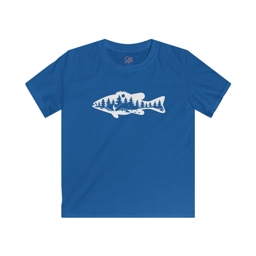 Bass Fisherman Landscape Fishing - Kid T-Shirt