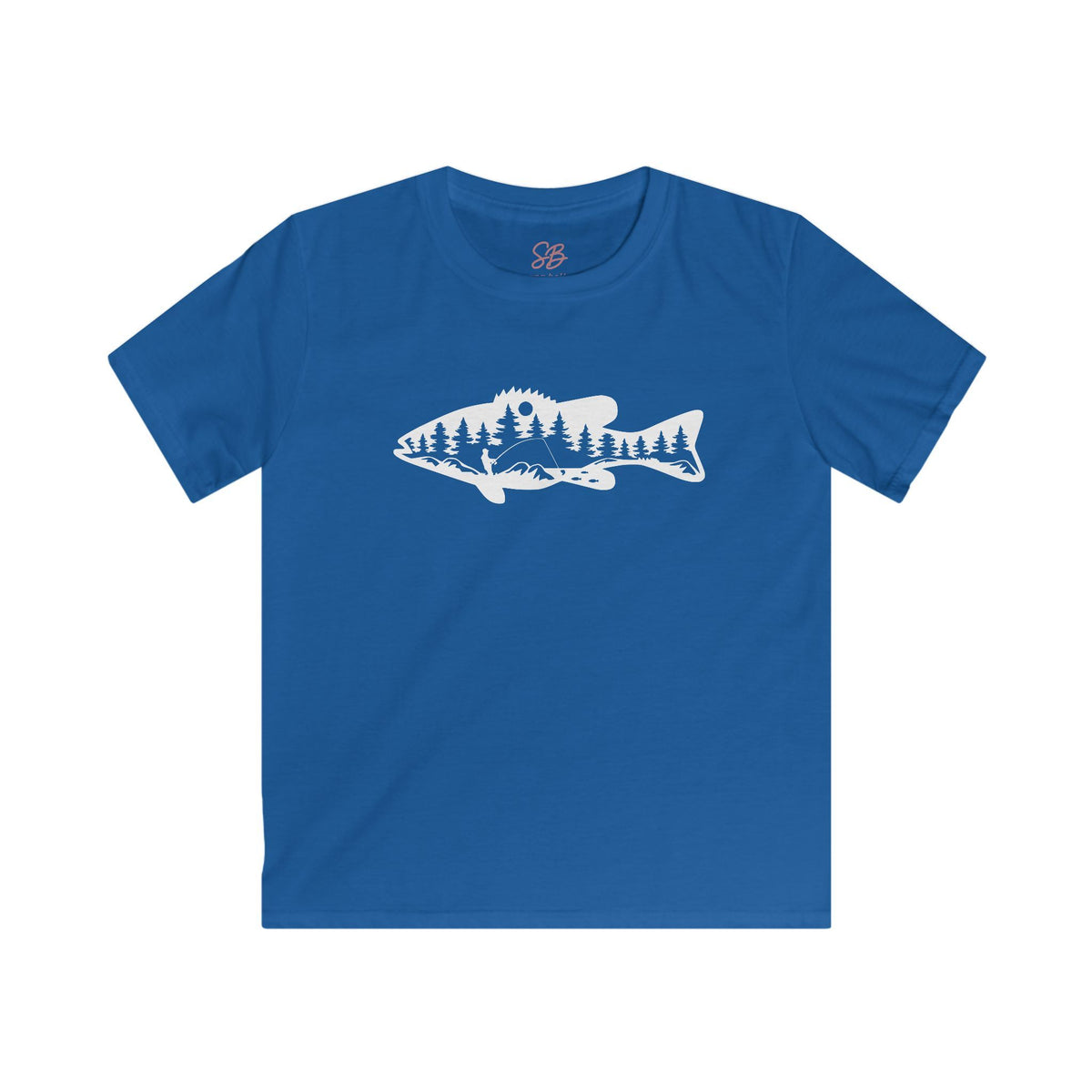 Bass Fisherman Landscape Fishing - Kid T-Shirt
