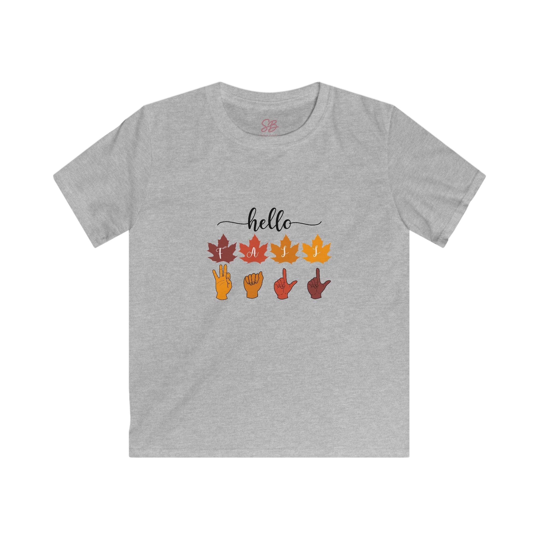 Hello Fall Fingers Spelling American Sign Language ASL -  Kid T-Shirt