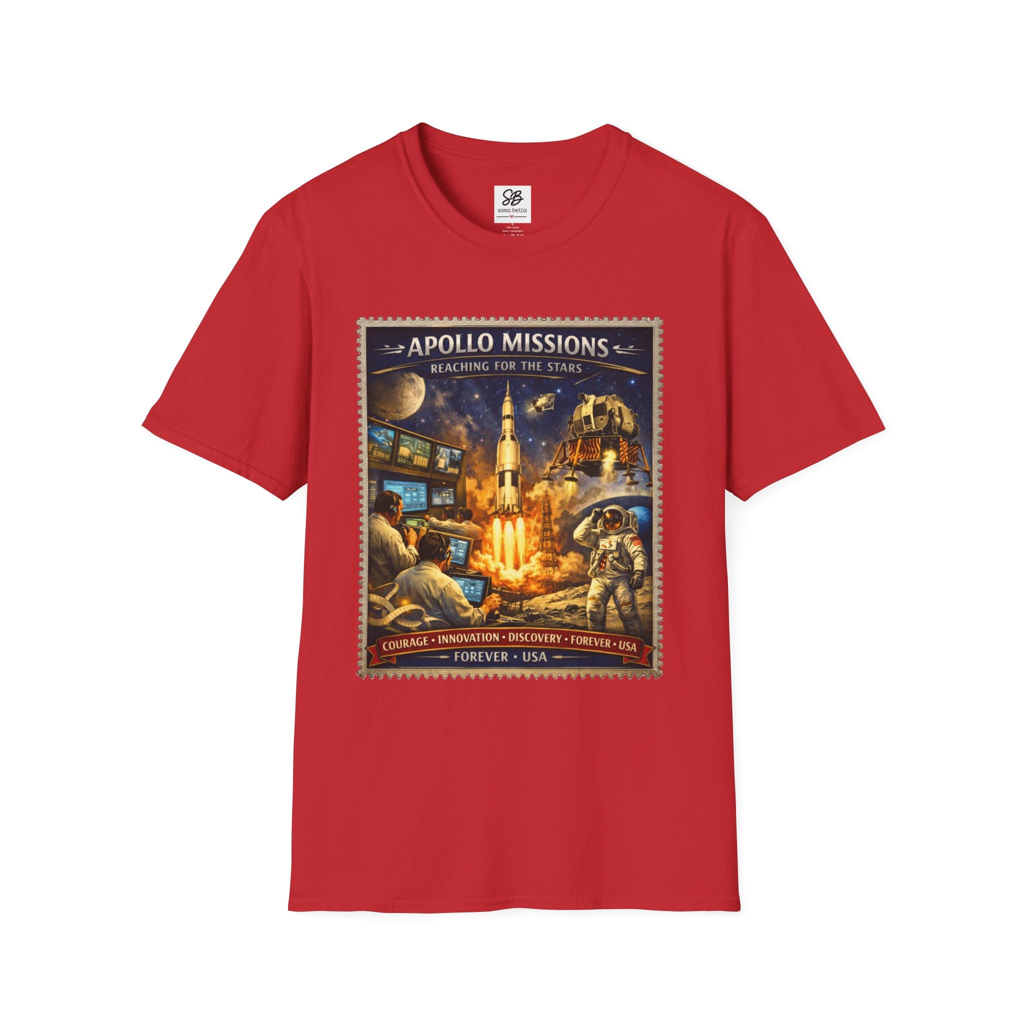 Apollo Missions  'Space Exploration' Vintage Stamp T-Shirt