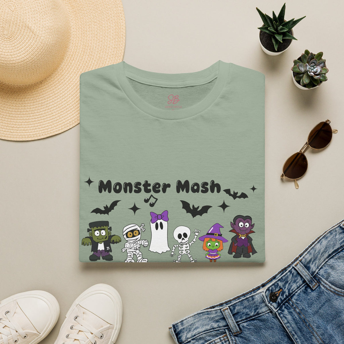Monster Mash Dance of Halloween Characters Crews -  T-Shirt