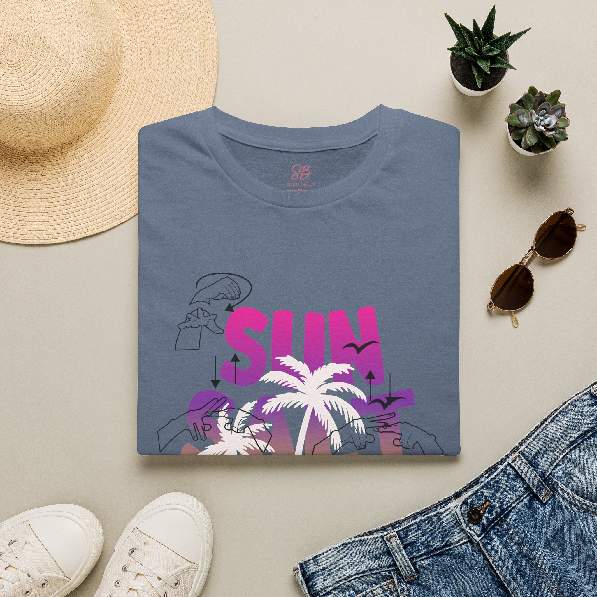 Sun, Salt & Sand in  American Sign Language - T-Shirt