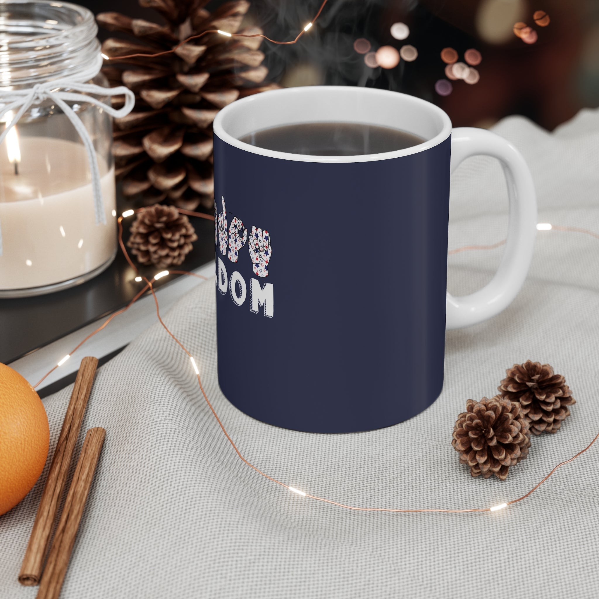 Freedom fingers-spelled ASL (American Sign Language) Mug  Coffee Cup