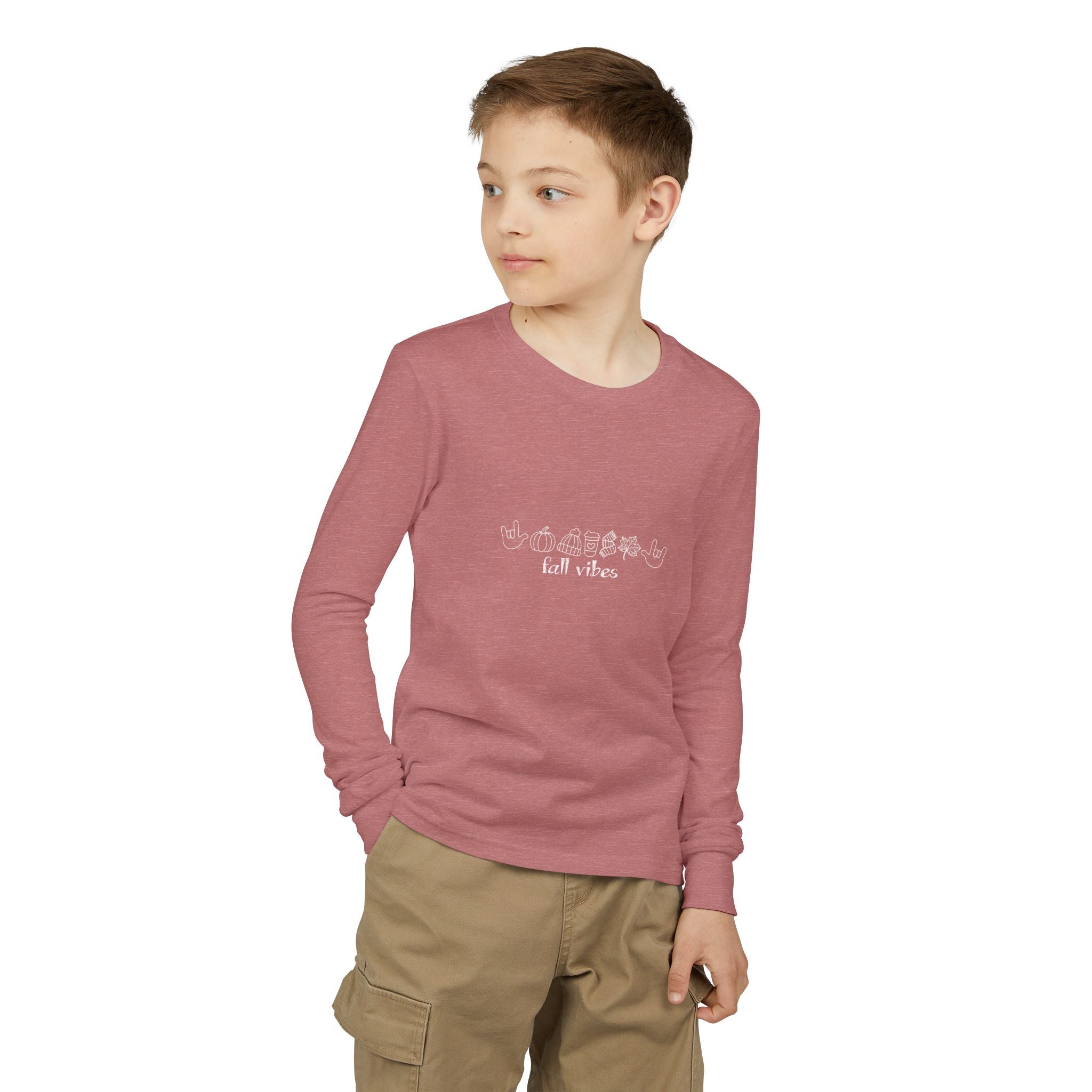 Fall Vibes with I Love You American Sign Language, ASL - Kids Long Sleeve Shirt