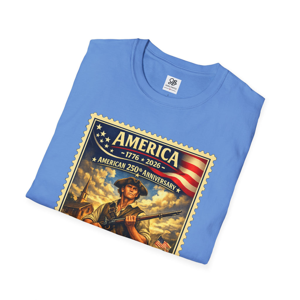 Patriotic Minute Man Vintage Stamp T-Shirt