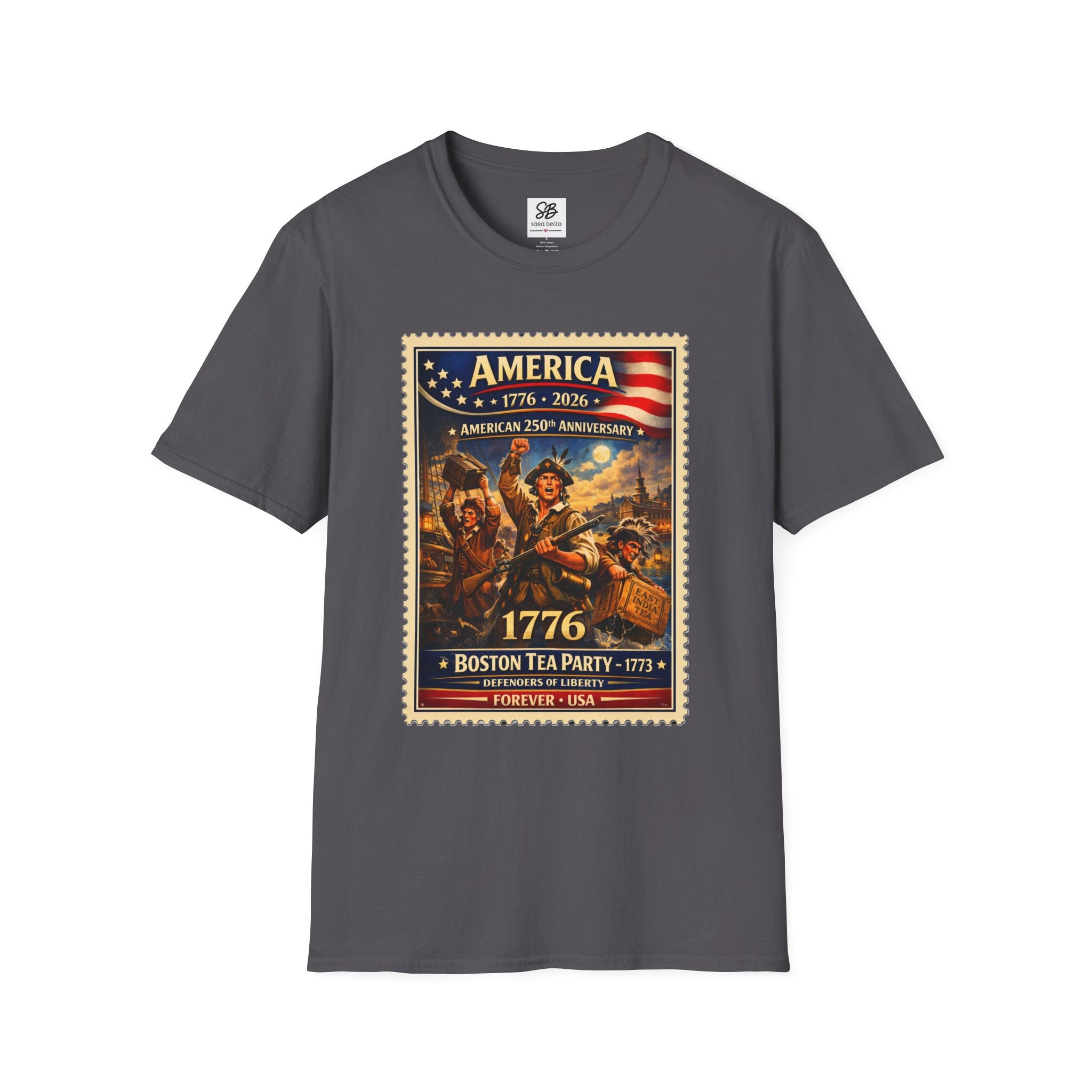 Boston Tea Party Vintage Stamp T-Shirt