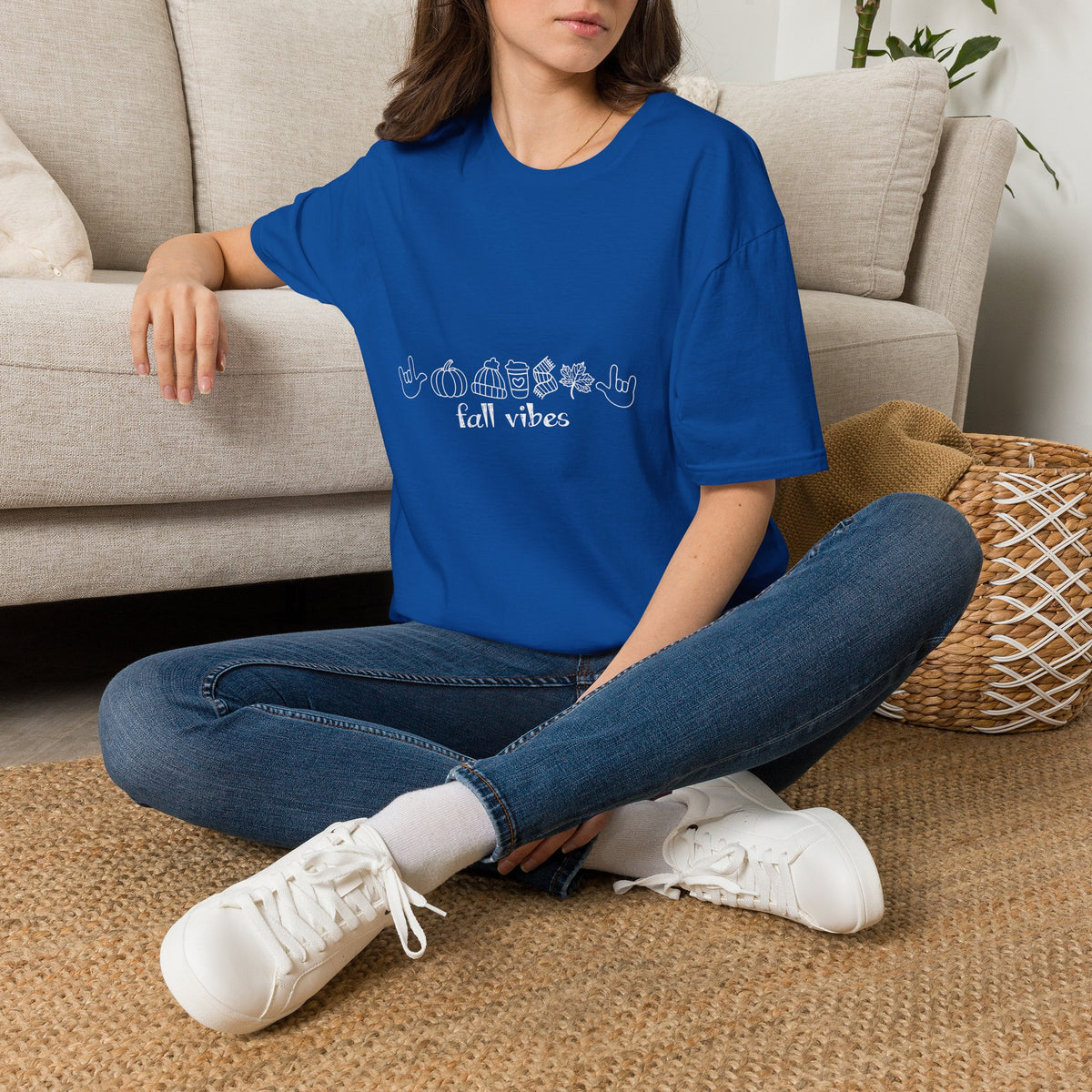 Fall Vibes with I Love you American Sign Language, ASL  - T-Shirt