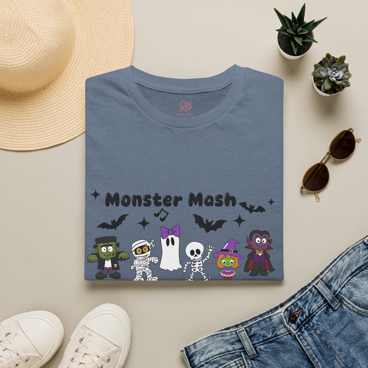 Monster Mash Dance of Halloween Characters Crews -  T-Shirt