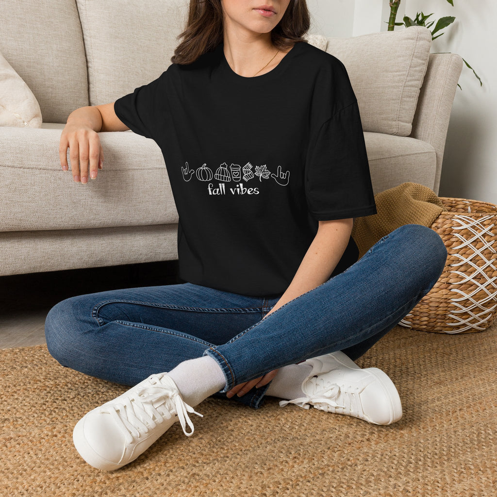 Fall Vibes with I Love you American Sign Language, ASL  - T-Shirt