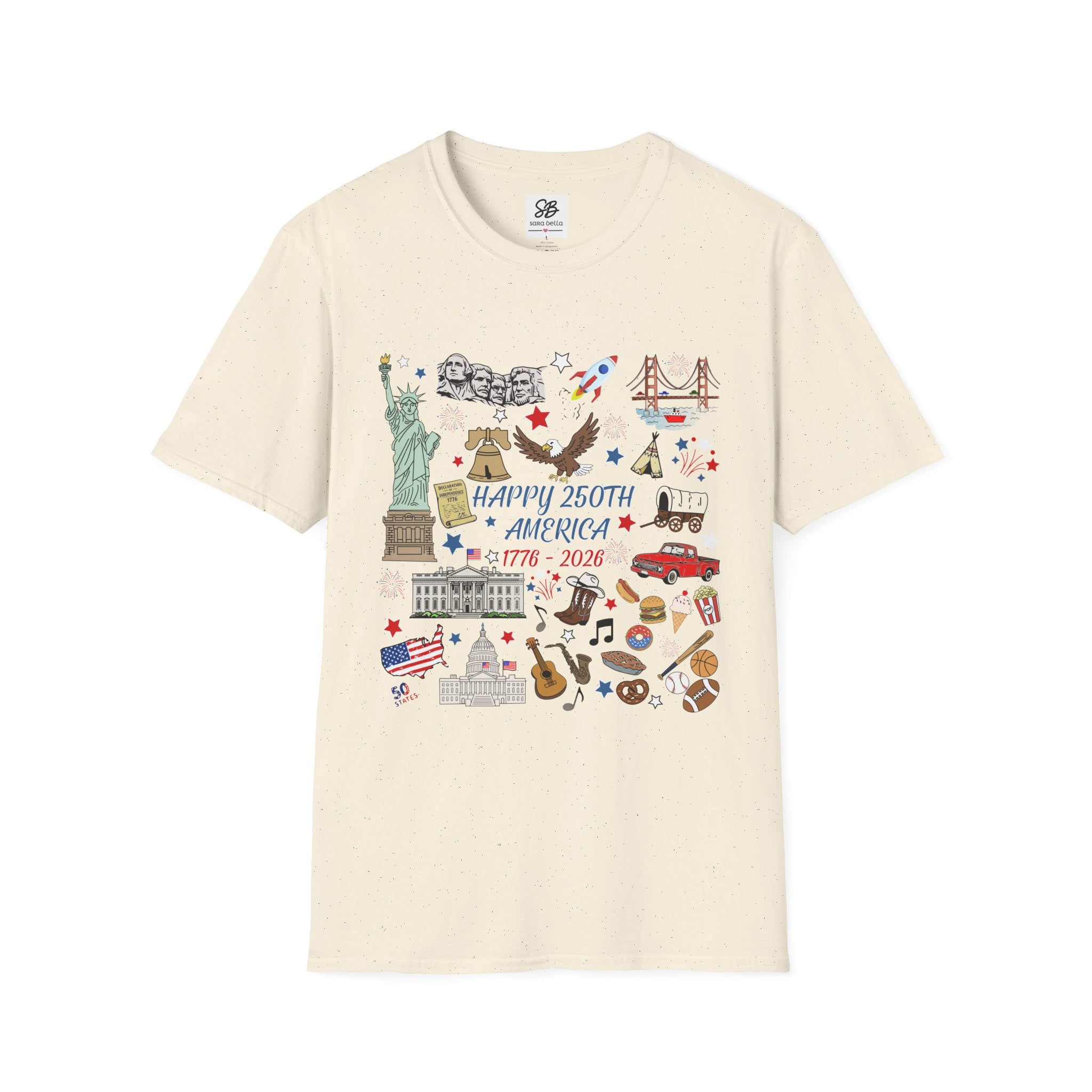 America 250th Anniversary — colored doodles of  Icons Shirt