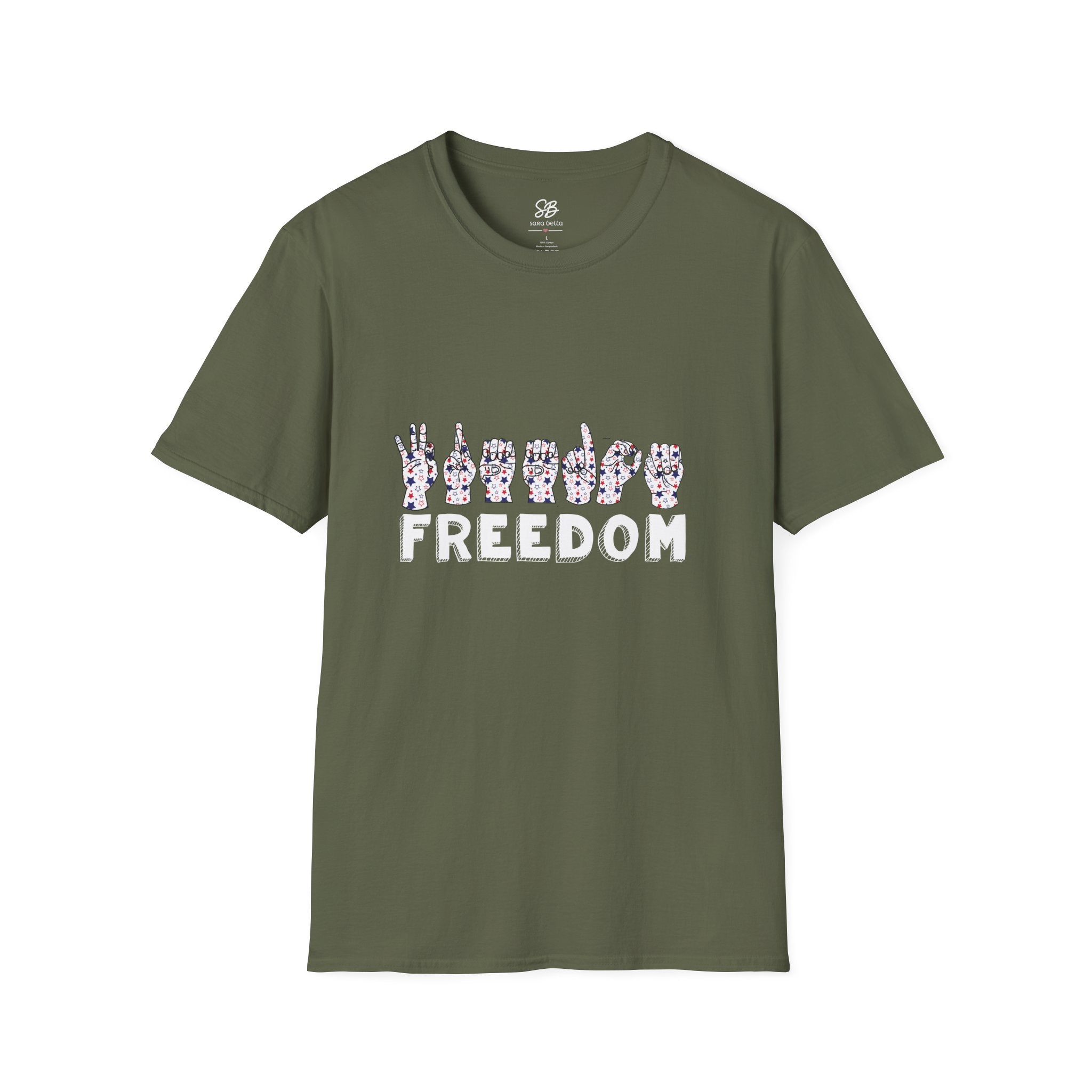 "Freedom" finger-spelled American Sign Language Graphic T-Shirt