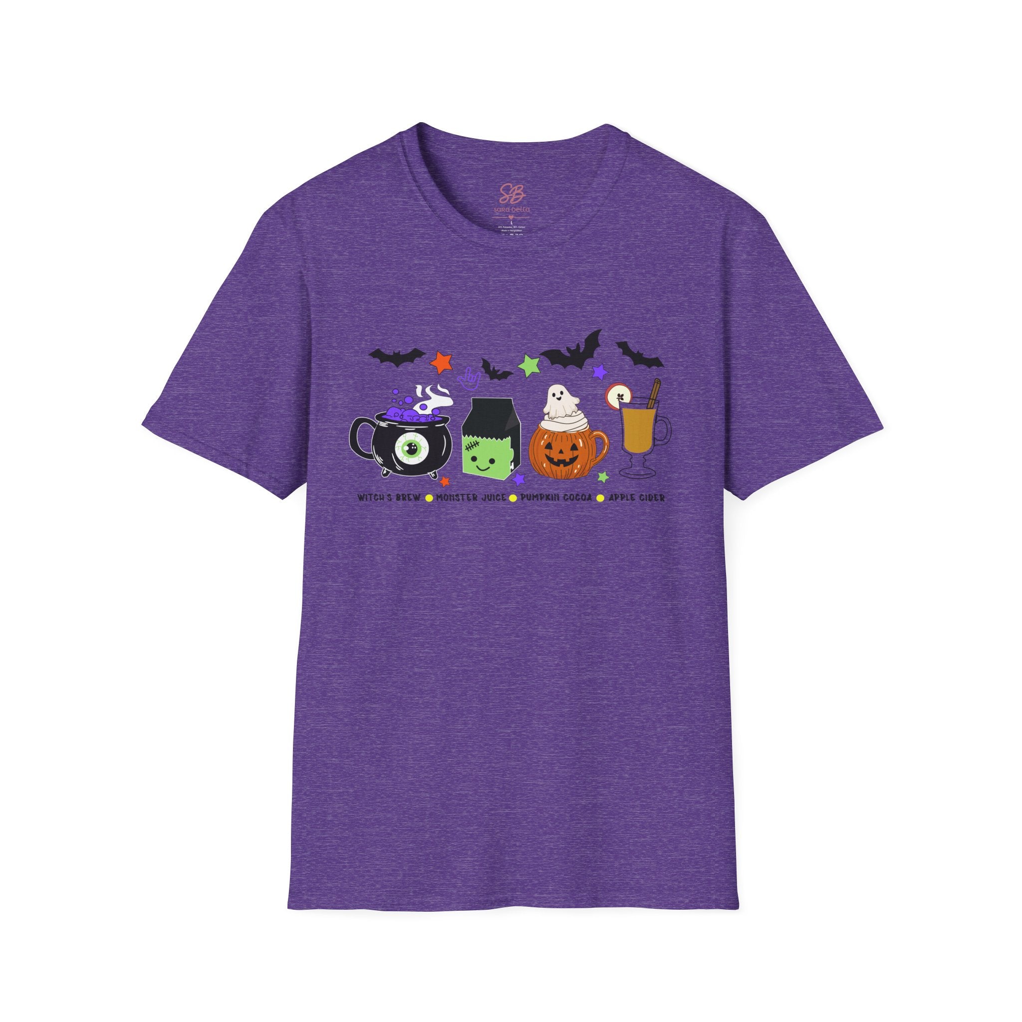Kids Halloween Drinks Crew of  Witch’s Brew, Monster Juice, Pumpkin Cocoa & Apple Cider - T-Shirt