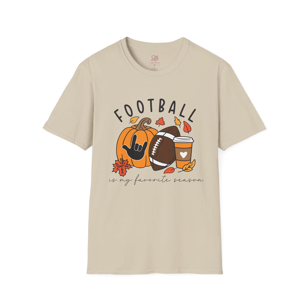 Football Is My Favorite Season  with I love you American Sign Language, ASL- T-Shirt