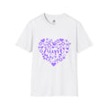 Aunt I Love you ASL -  purple design of Floral Heart white T-Shirt
