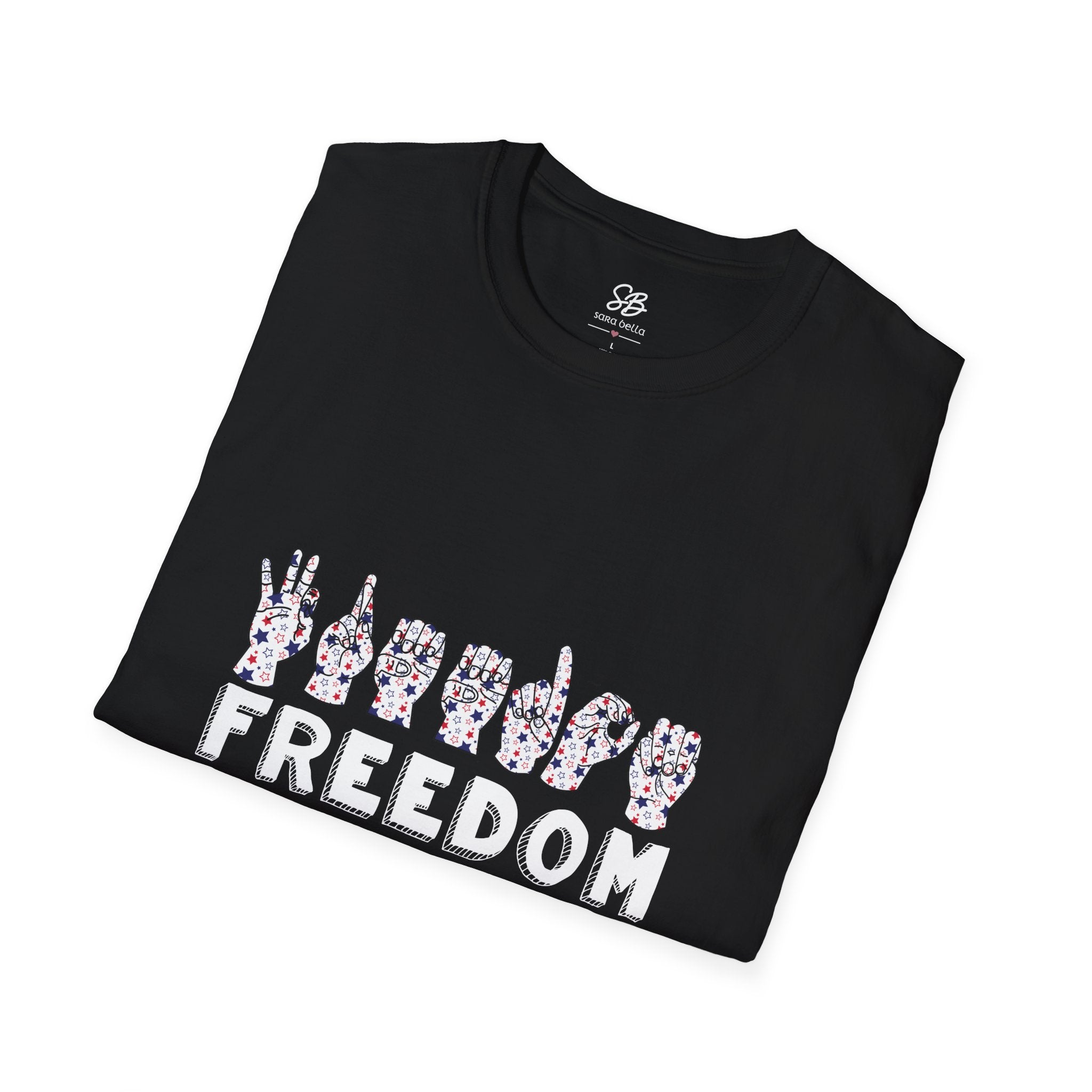 "Freedom" finger-spelled American Sign Language Graphic T-Shirt